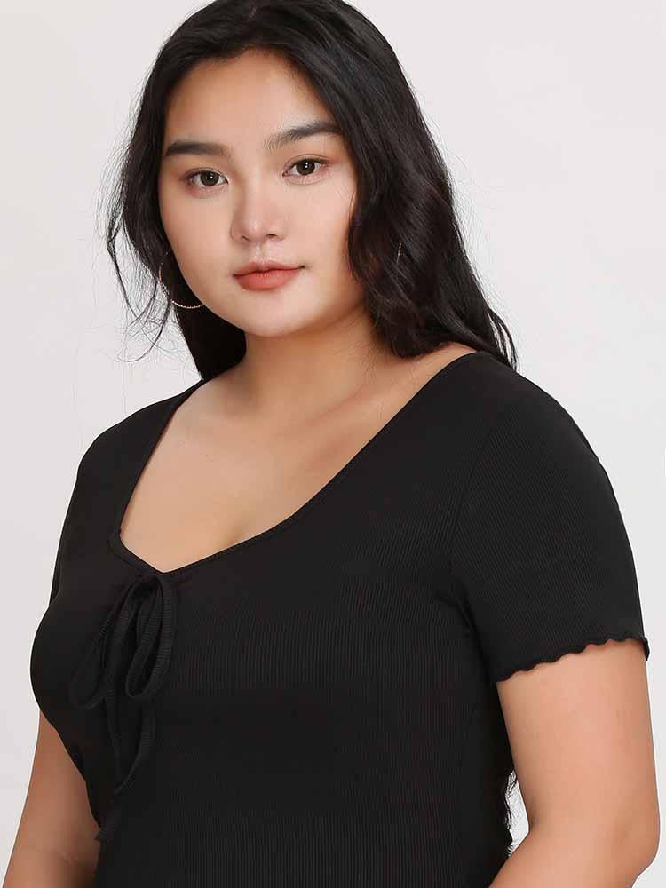 Solid Ties Bodycon Dress