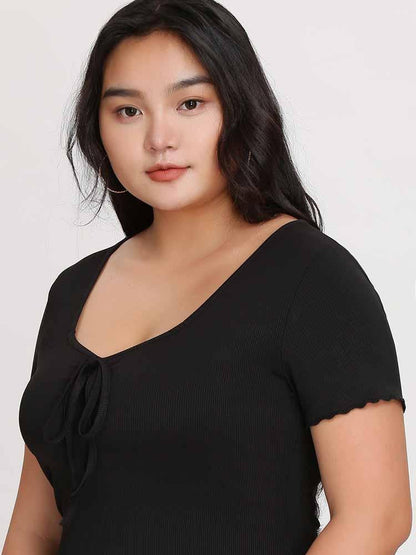 Solid Ties Bodycon Dress