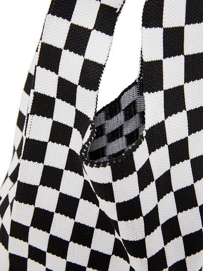 Black Checkerboard Tote Bag