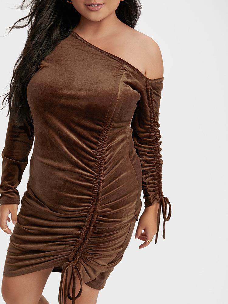 Drawstring Off Shoulder Dress