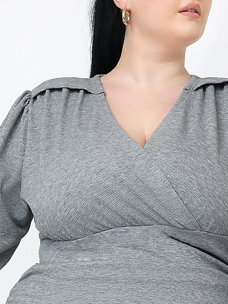 Solid Gathered Bodycon Dress