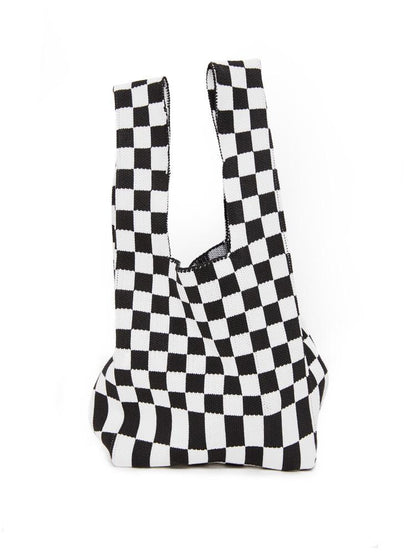 Black Checkerboard Tote Bag